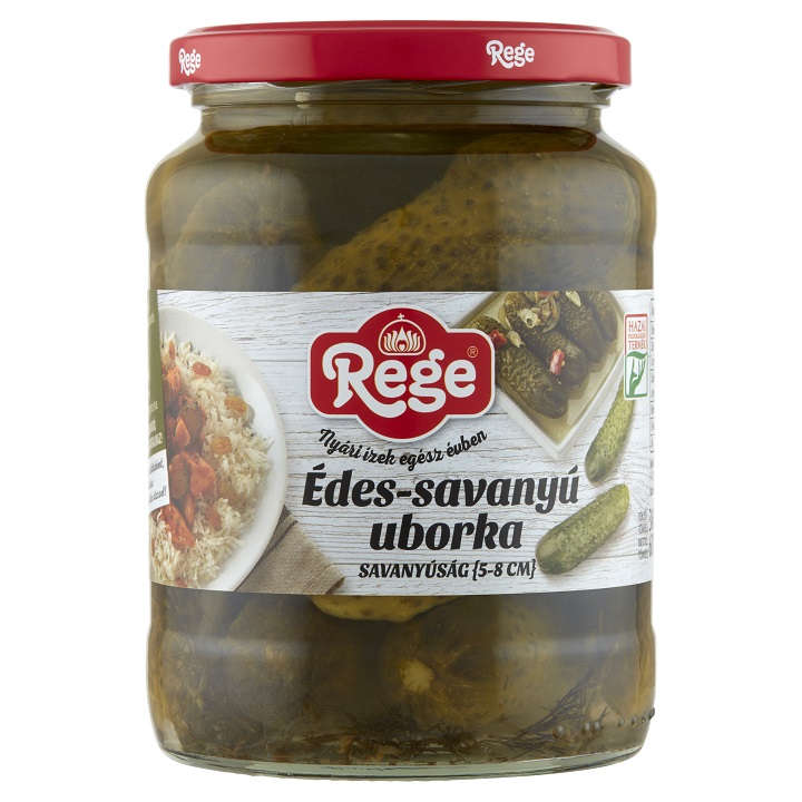 REGE Édes-savanyú uborka savanyúság 3-6cm 720 ml